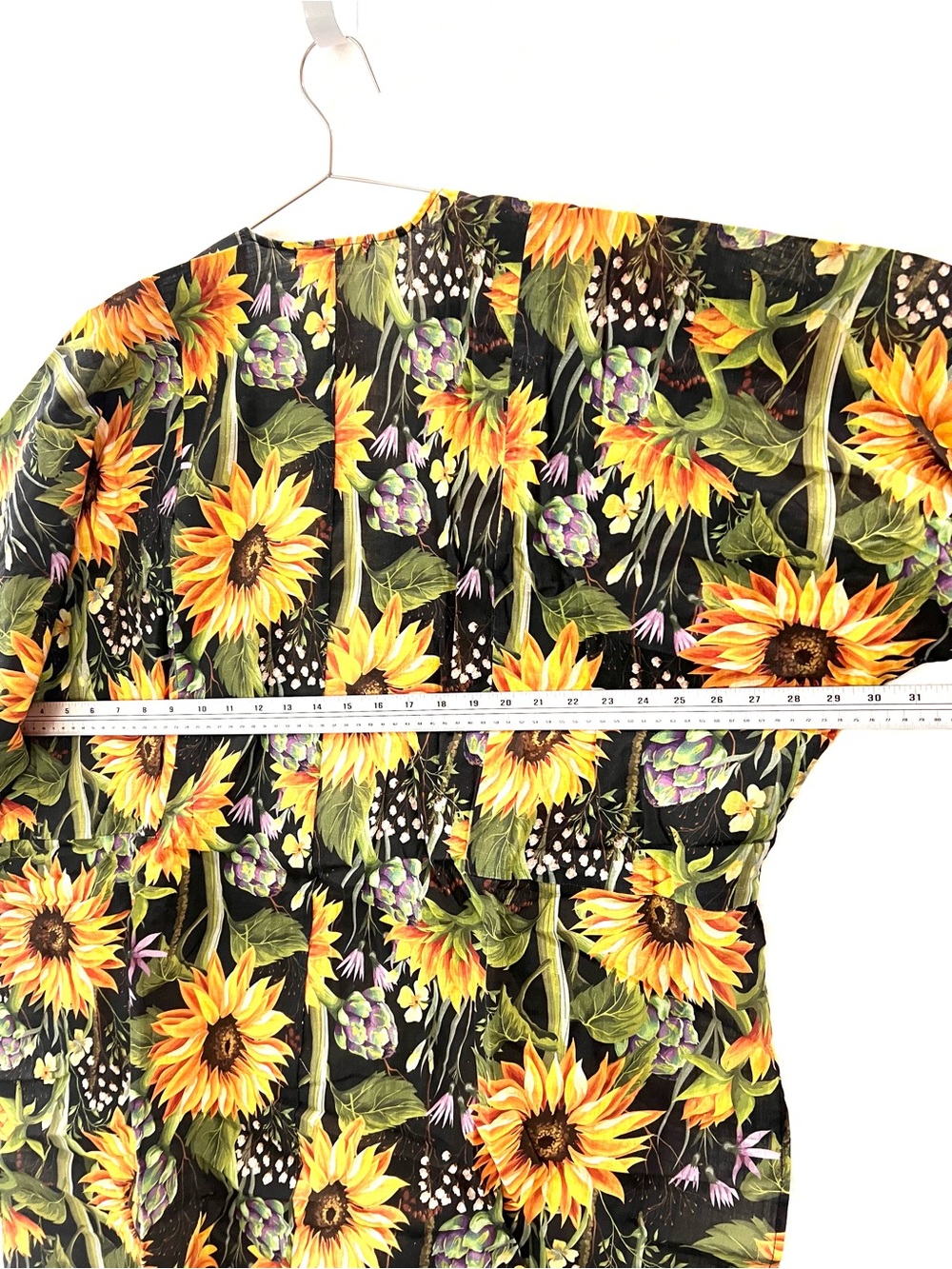 A Rare Bird Sunflower Print Open Front Kimono - Black & Yellow NWT size OS - Picture 4 of 8
